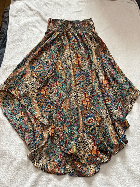 Boho Colourful Paisley Flowy Summer Festival Maxi Skirt - Size L - Picture 2 of 8